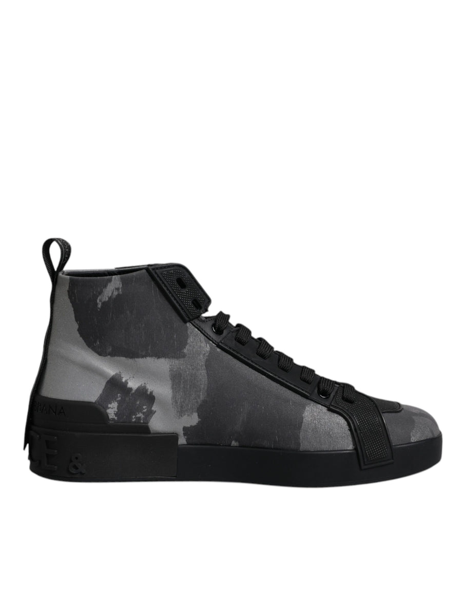 Dolce & Gabbana Multicolor Camouflage High Top Sneakers Shoes