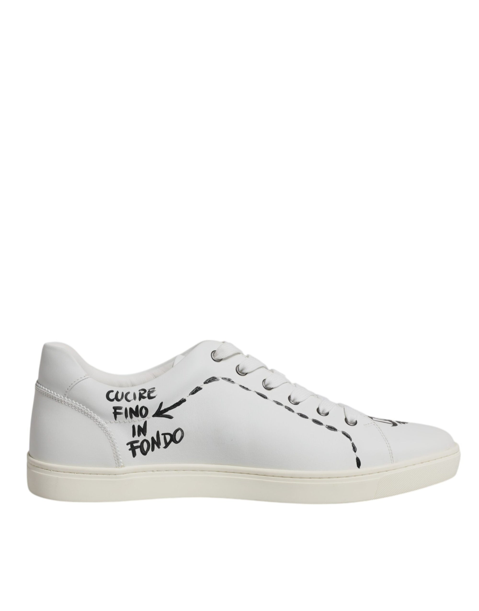 Dolce &amp; Gabbana White Leather Milano Low Top Sneakers Shoes