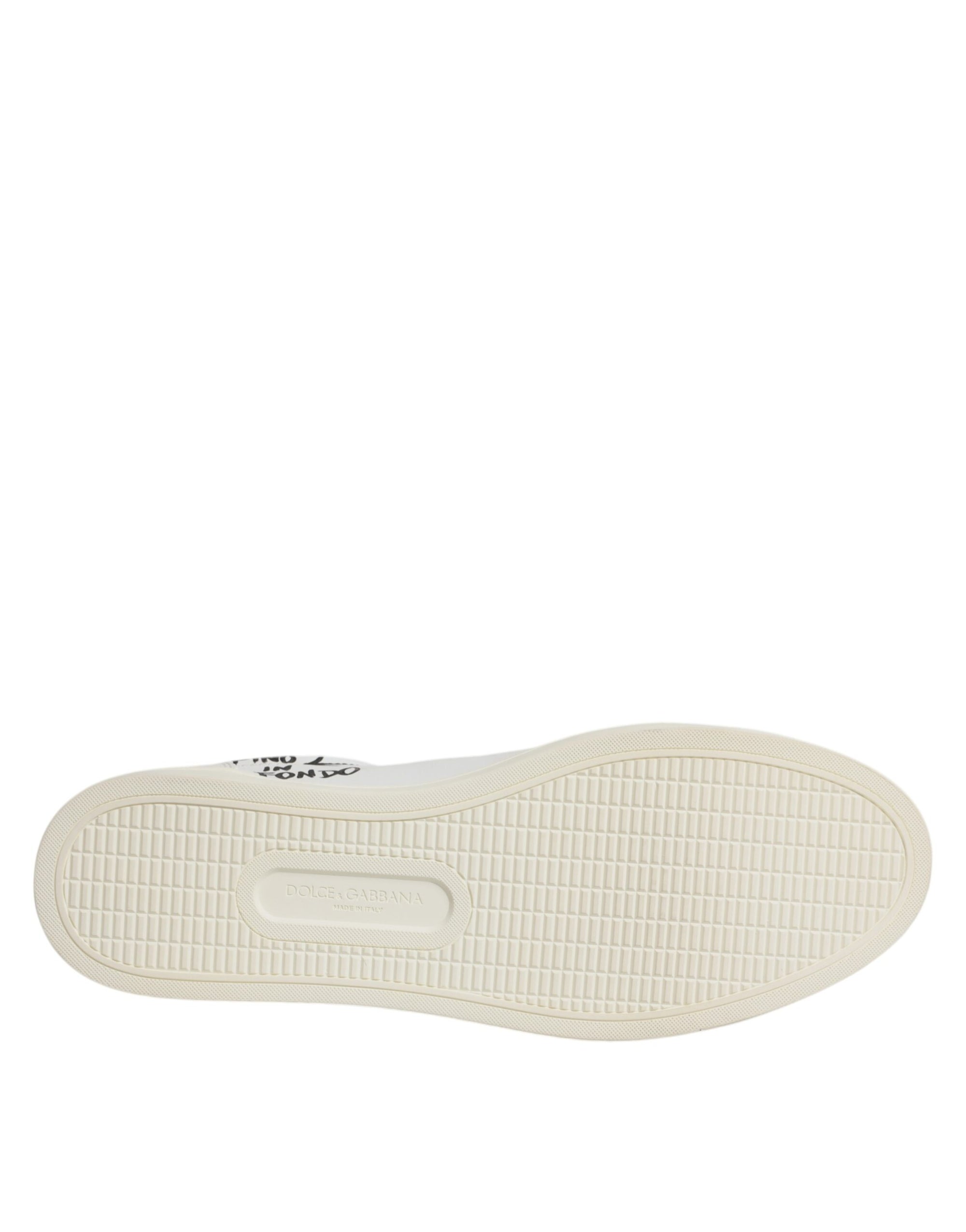 Dolce &amp; Gabbana White Leather Milano Low Top Sneakers Shoes