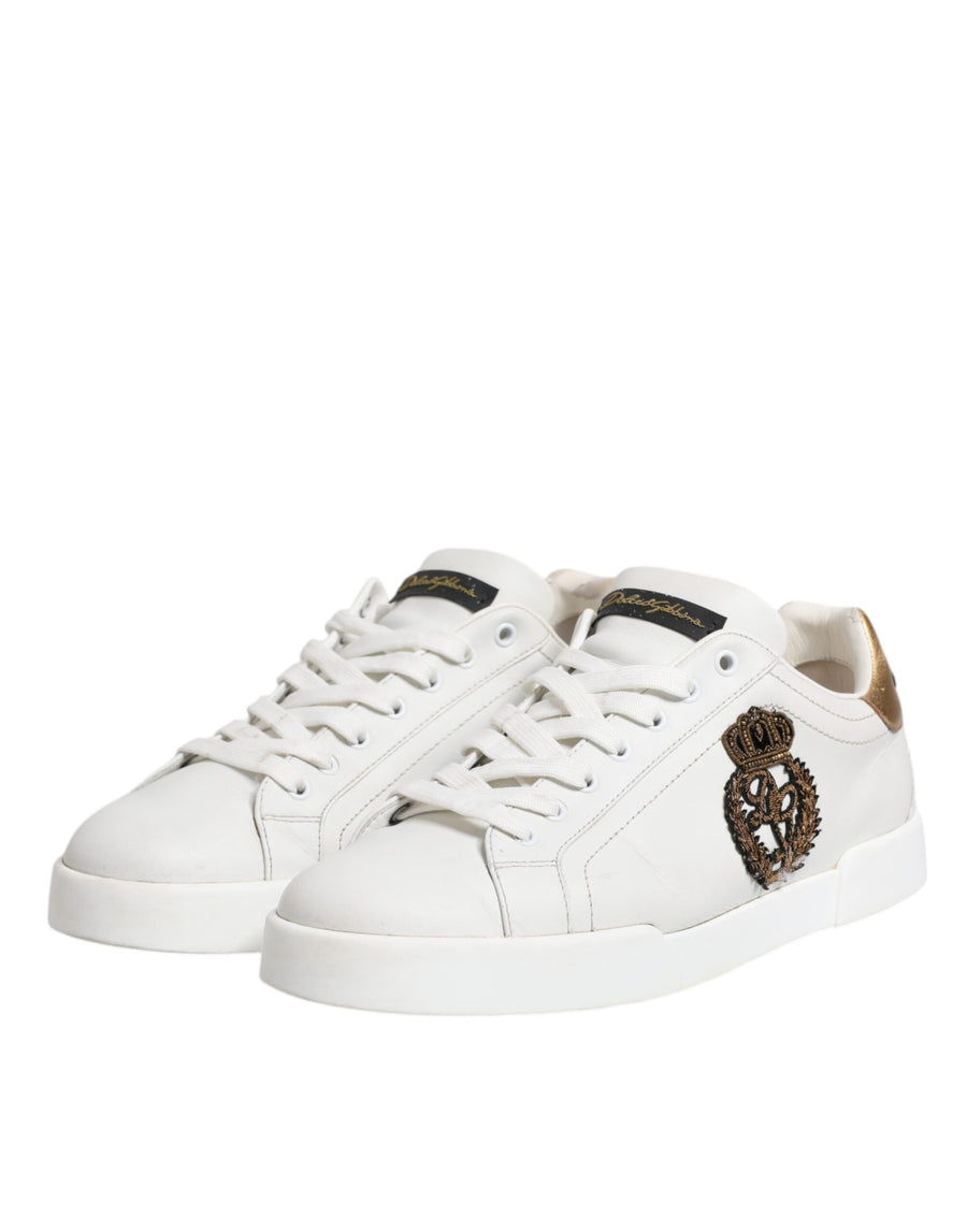 Dolce & Gabbana White Crown Patch Portofino Sneakers Shoes