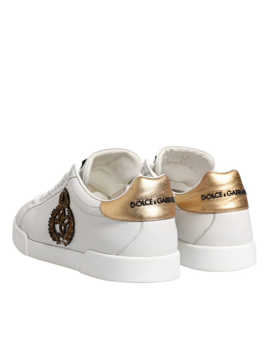 Dolce & Gabbana White Crown Patch Portofino Sneakers Shoes