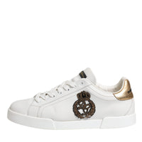 Dolce & Gabbana White Crown Patch Portofino Sneakers Shoes