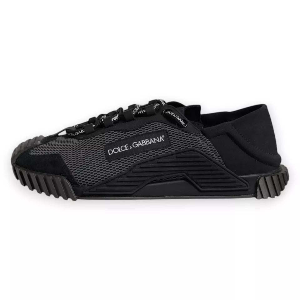 Dolce &amp; Gabbana Black Nylon NS1 Low Top Men Sneakers Shoes
