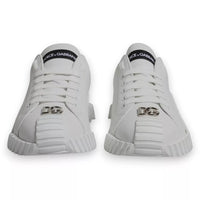 Dolce & Gabbana White Leather Logo Low Top NS1 Sneakers Shoes