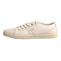 Dolce & Gabbana White Logo Plaque Leather Low Top Sneakers Shoes