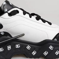 Dolce & Gabbana Black White Logo Monogram Daymaster Sneakers Shoes