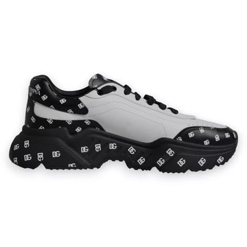 Dolce & Gabbana Black White Logo Monogram Daymaster Sneakers Shoes