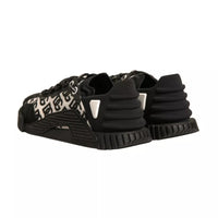 Dolce & Gabbana Black Logo Lace Up Low Top NS1 Sneakers Shoes