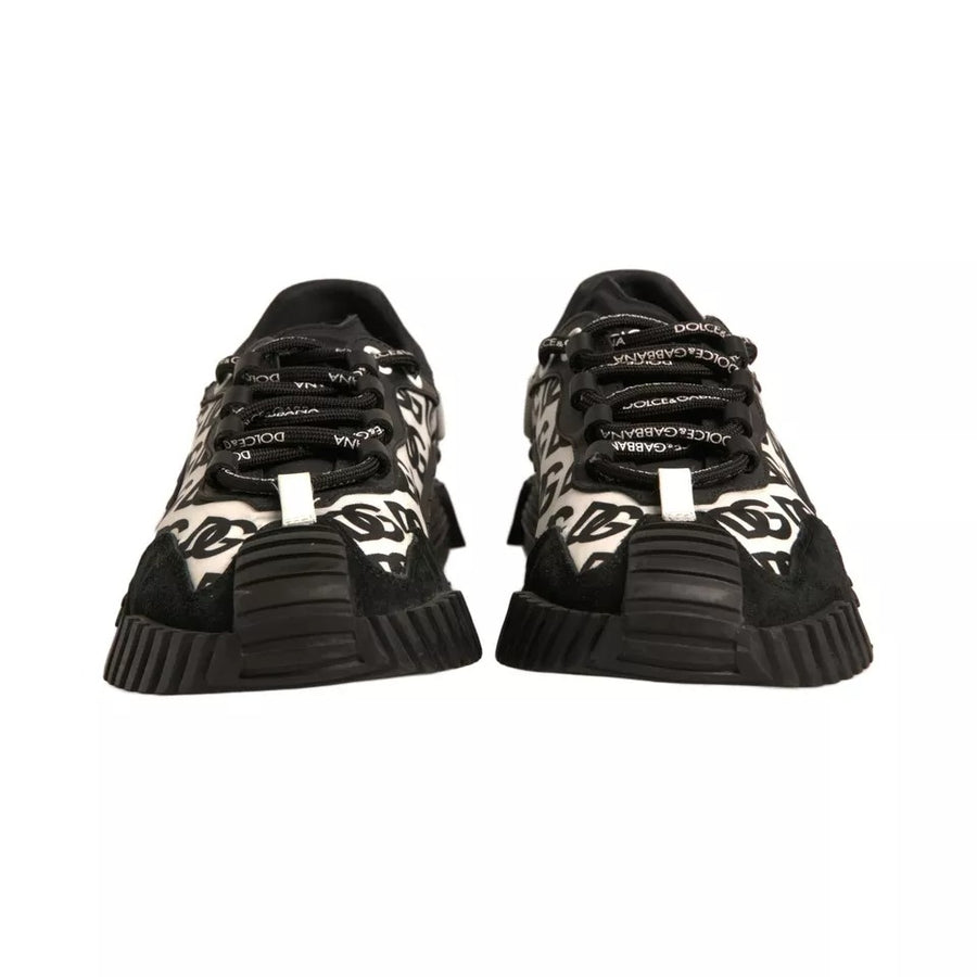 Dolce & Gabbana Black Logo Lace Up Low Top NS1 Sneakers Shoes