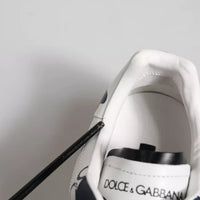 Dolce & Gabbana White Blue Leather Crown Milano Sneakers Shoes