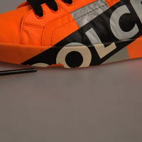 Dolce & Gabbana Orange Portofino Logo Tape Men Sneakers Shoes