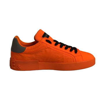 Dolce & Gabbana Orange Portofino Logo Tape Men Sneakers Shoes