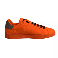 Dolce & Gabbana Orange Portofino Logo Tape Men Sneakers Shoes