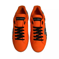 Dolce & Gabbana Orange Portofino Logo Tape Men Sneakers Shoes