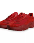 Dolce & Gabbana Red Leather Daymaster Low Top Sneakers Shoes