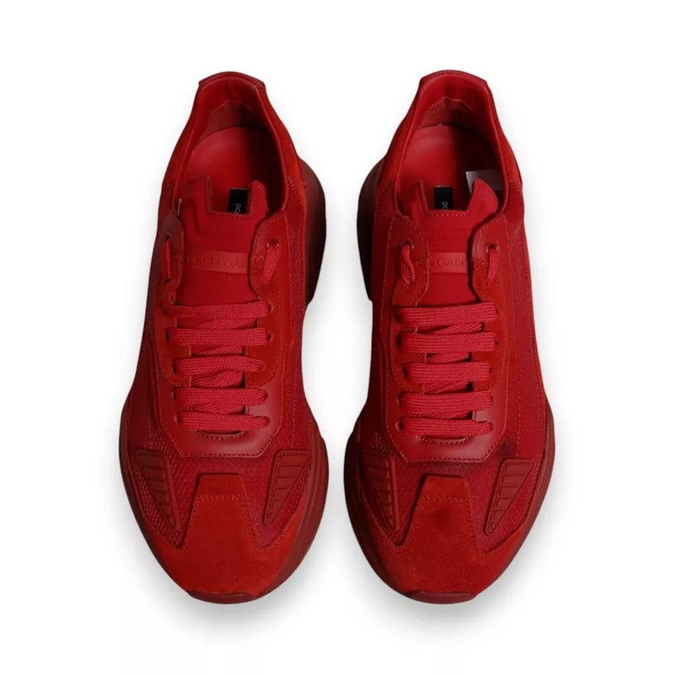 Dolce & Gabbana Red Leather Daymaster Low Top Sneakers Shoes