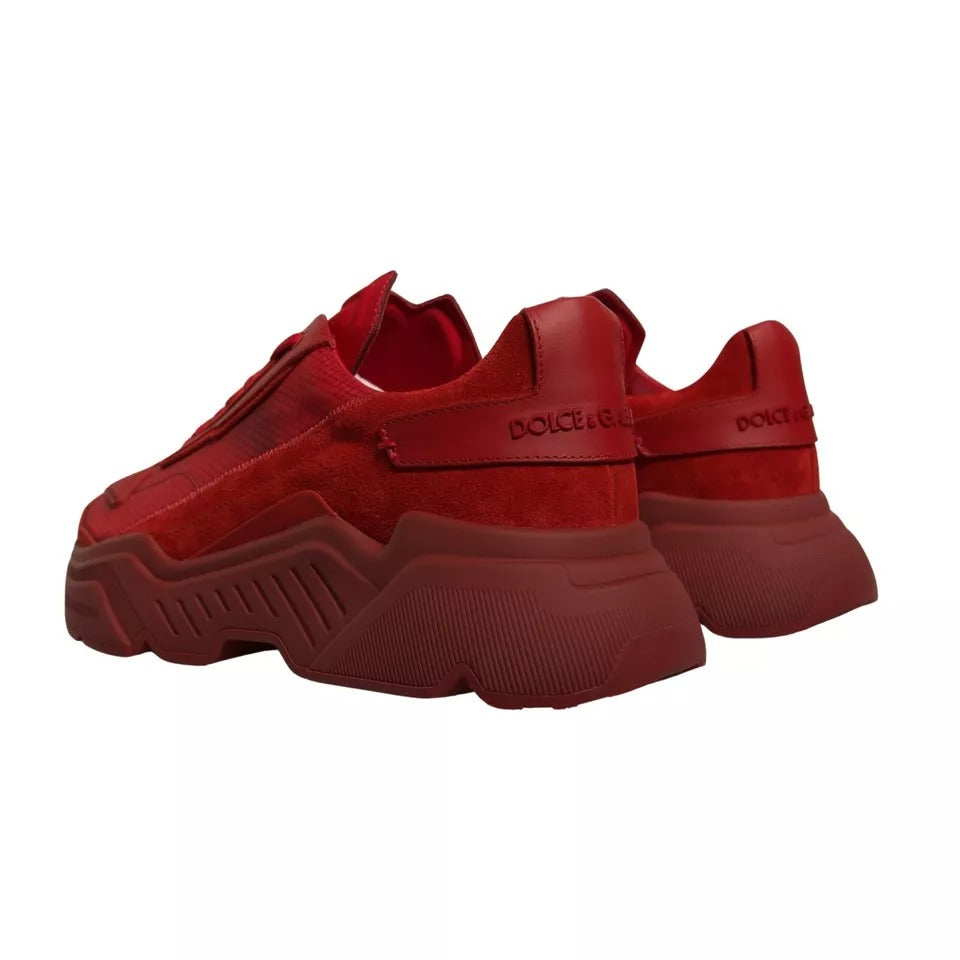 Dolce & Gabbana Red Leather Daymaster Low Top Sneakers Shoes