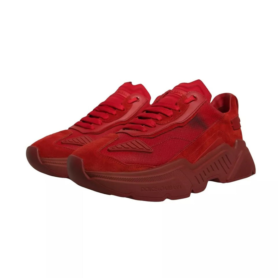 Dolce & Gabbana Red Leather Daymaster Low Top Sneakers Shoes