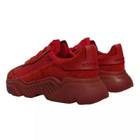 Dolce & Gabbana Red Leather Daymaster Low Top Sneakers Shoes