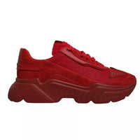 Dolce & Gabbana Red Leather Daymaster Low Top Sneakers Shoes