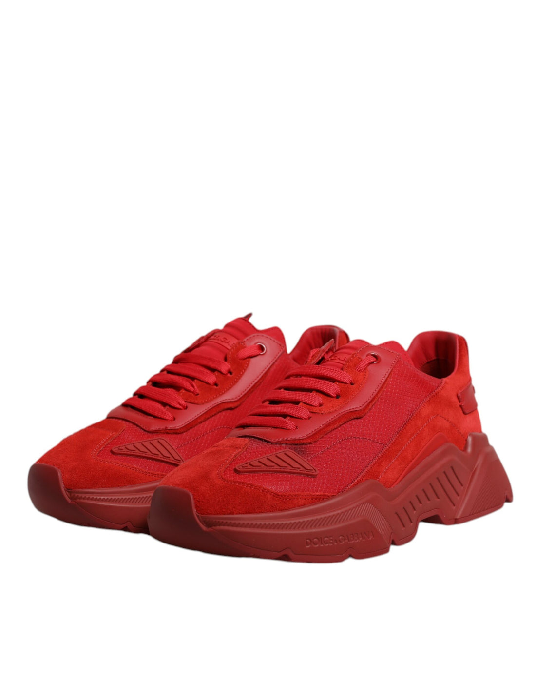 Dolce & Gabbana Red Leather Daymaster Low Top Sneakers Shoes