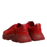 Dolce & Gabbana Red Leather Daymaster Low Top Sneakers Shoes