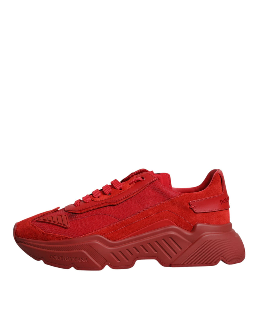 Dolce & Gabbana Red Leather Daymaster Low Top Sneakers Shoes