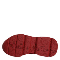 Dolce & Gabbana Red Leather Daymaster Low Top Sneakers Shoes