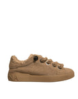 Dolce & Gabbana Brown Jute Fabric Low Top Men Sneakers Shoes