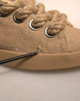 Dolce & Gabbana Brown Jute Fabric Low Top Men Sneakers Shoes