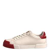 Dolce & Gabbana White Leather Logo Portofino Sneakers Shoes