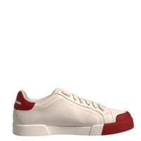 Dolce & Gabbana White Leather Logo Portofino Sneakers Shoes