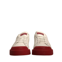 Dolce & Gabbana White Leather Logo Portofino Sneakers Shoes