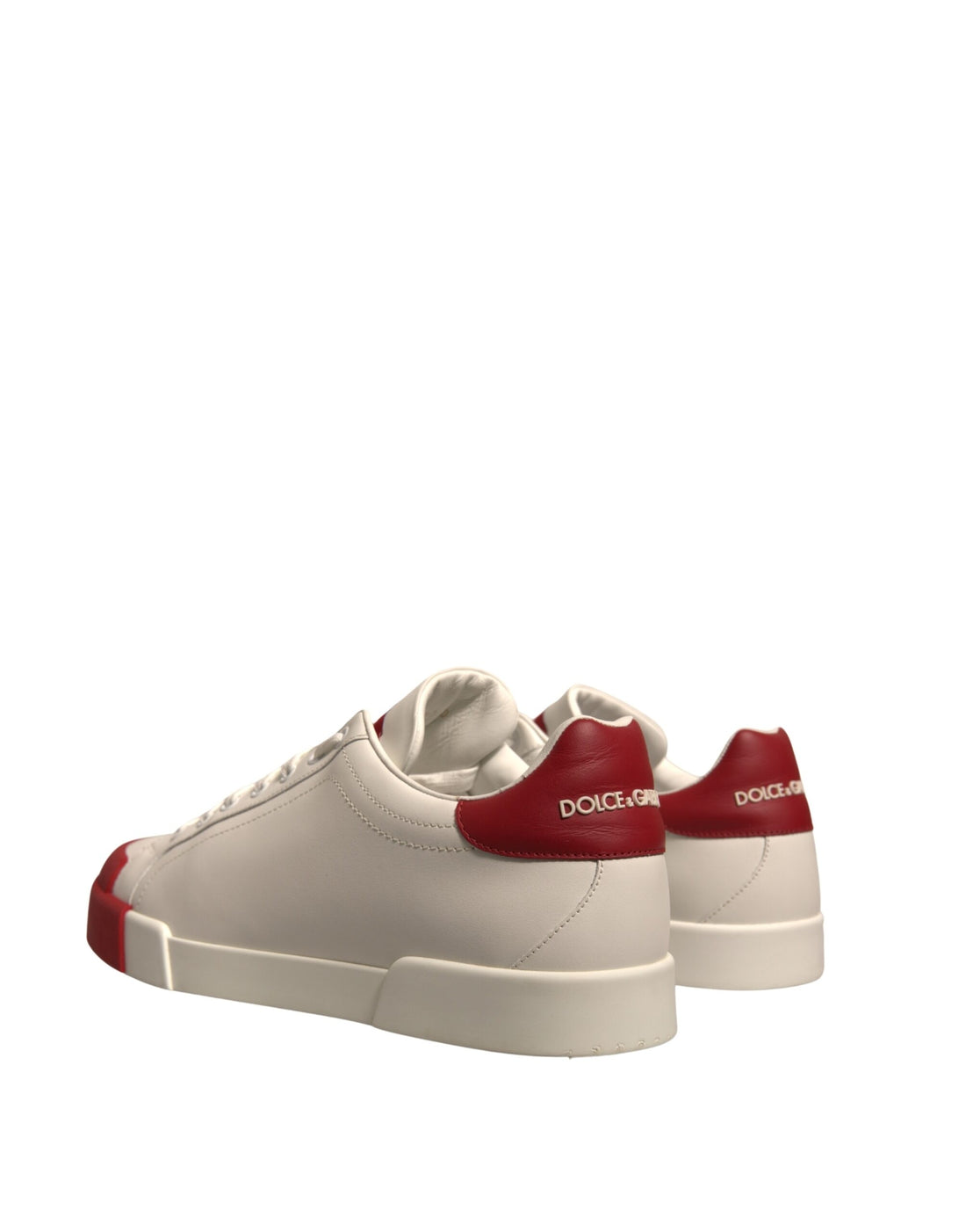 Dolce & Gabbana White Leather Logo Portofino Sneakers Shoes