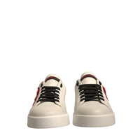 Dolce & Gabbana White Leather DG Logo Low Top Sneakers Shoes