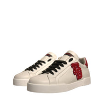 Dolce & Gabbana White Leather DG Logo Low Top Sneakers Shoes