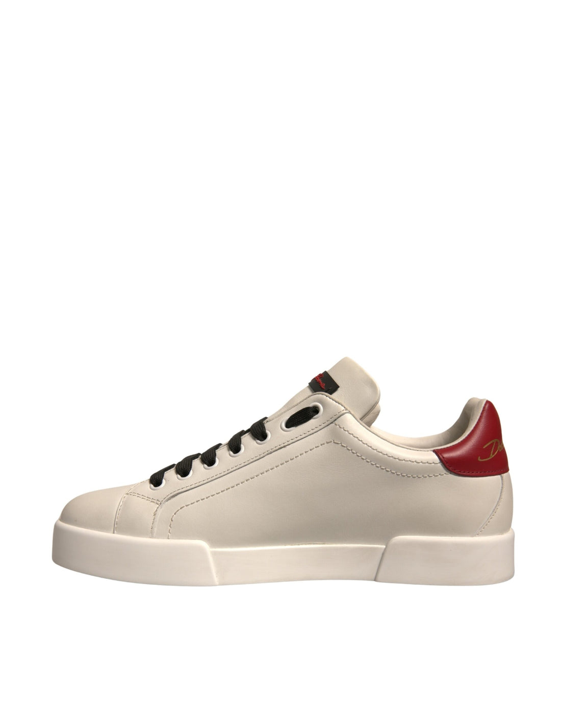 Dolce & Gabbana White Leather DG Logo Low Top Sneakers Shoes