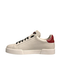 Dolce & Gabbana White Leather DG Logo Low Top Sneakers Shoes