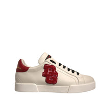 Dolce & Gabbana White Leather DG Logo Low Top Sneakers Shoes