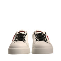 Dolce & Gabbana White Leather DG Logo Low Top Sneakers Shoes