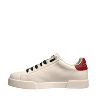 Dolce & Gabbana White Leather DG Logo Low Top Sneakers Shoes