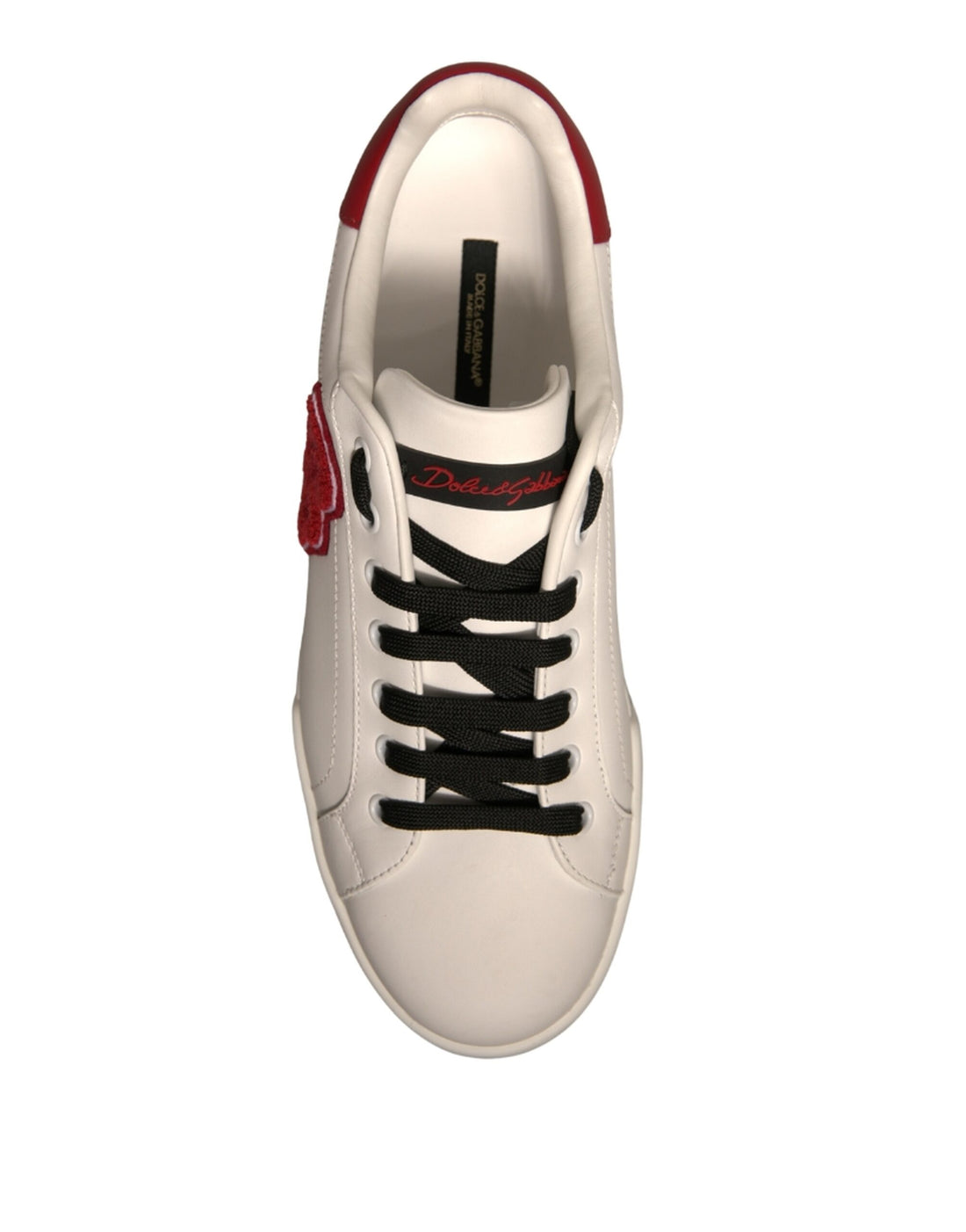 Dolce & Gabbana White Leather DG Logo Low Top Sneakers Shoes