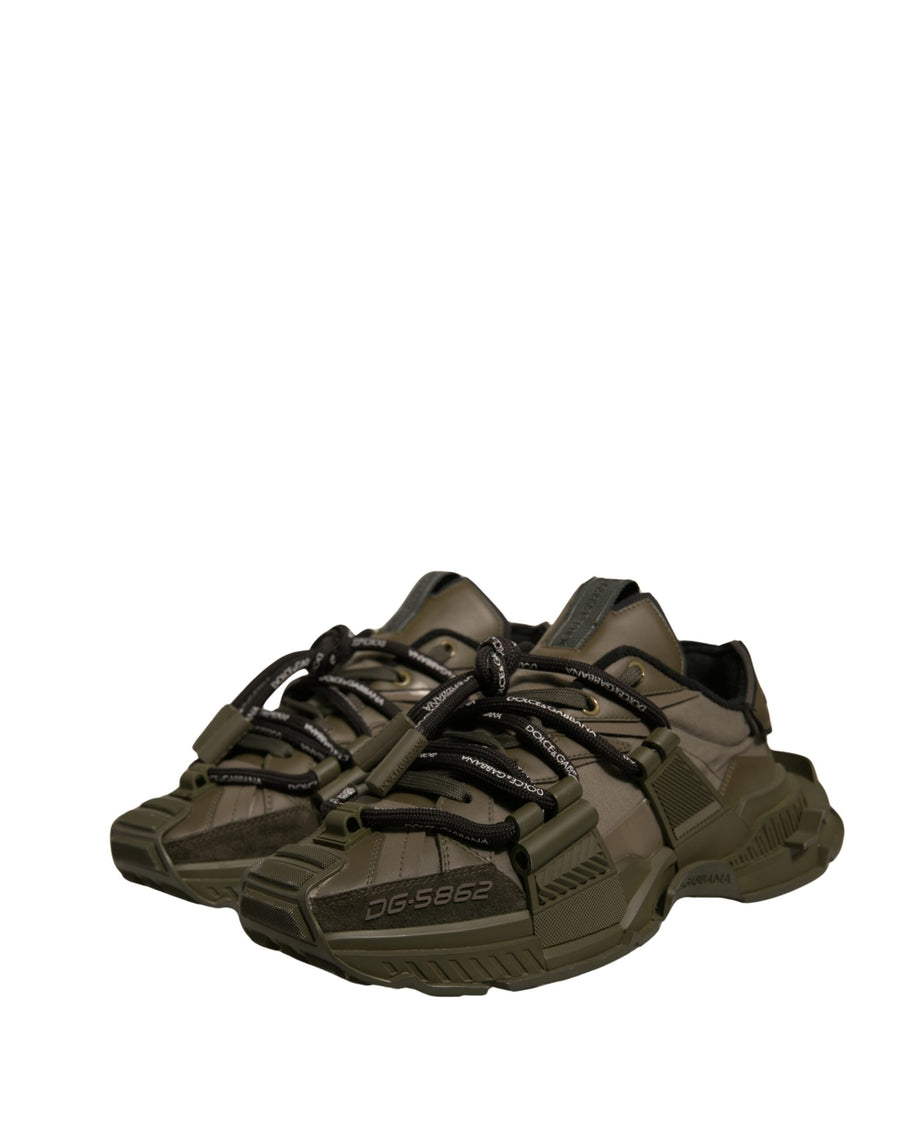 Dolce & Gabbana Military Green Space Low Top Sneakers Shoes