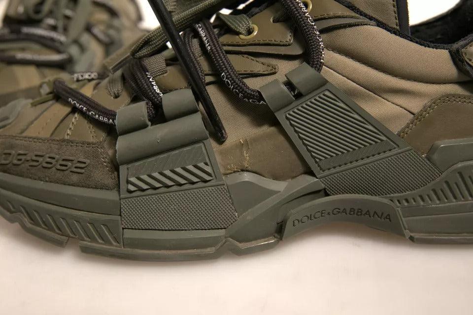 Dolce &amp; Gabbana Military Green Space Low Top Sneakers Shoes