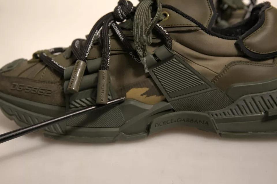 Dolce &amp; Gabbana Military Green Space Low Top Sneakers Shoes