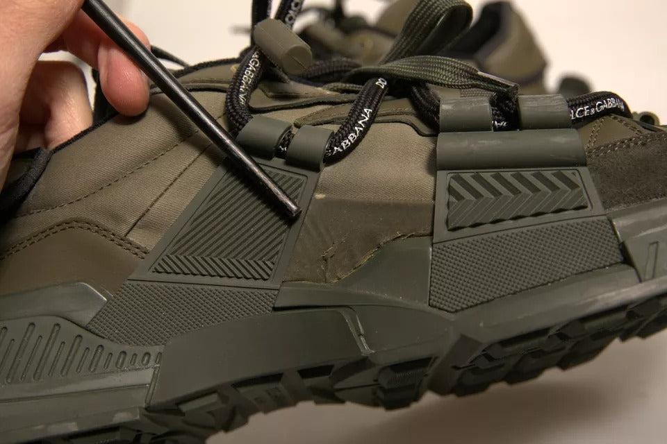 Dolce &amp; Gabbana Military Green Space Low Top Sneakers Shoes