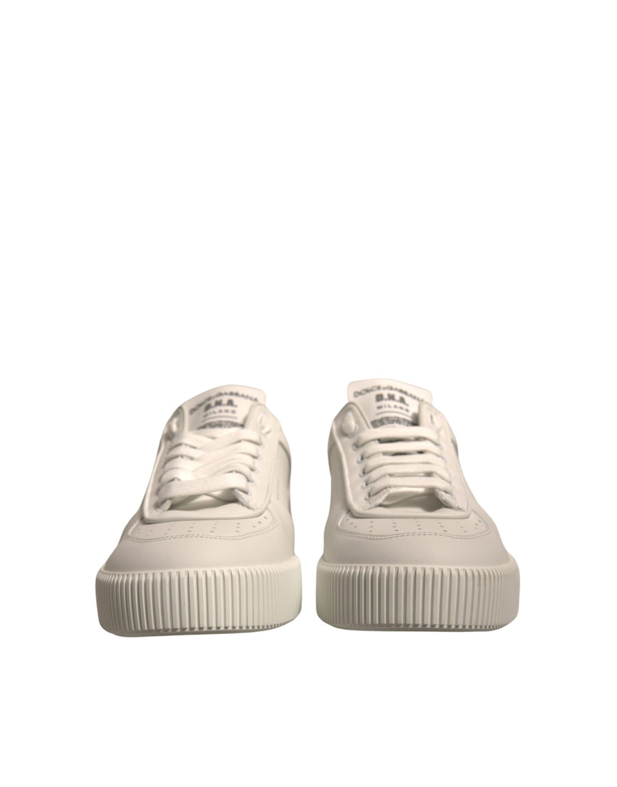 Dolce & Gabbana White Miami Leather Low Top Sneakers Shoes