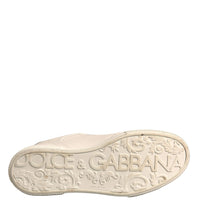 Dolce & Gabbana White Miami Leather Low Top Sneakers Shoes