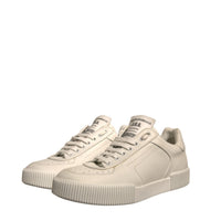 Dolce & Gabbana White Leather DG Logo Low Top Sneakers Shoes