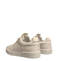 Dolce & Gabbana White Leather DG Logo Low Top Sneakers Shoes